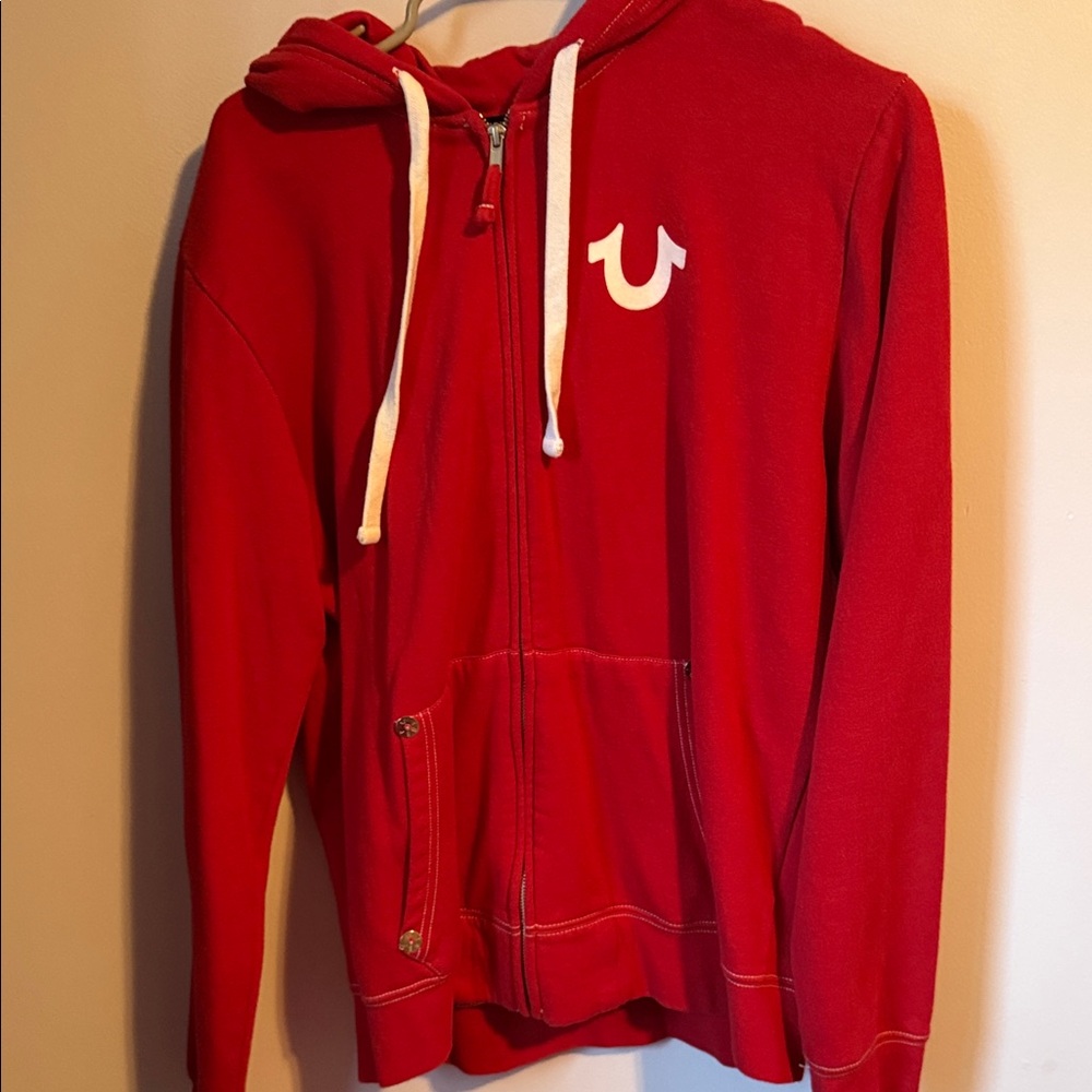 True Religion Red Hoodie with Logo